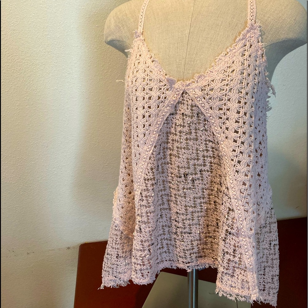 Free People pink knit tank top